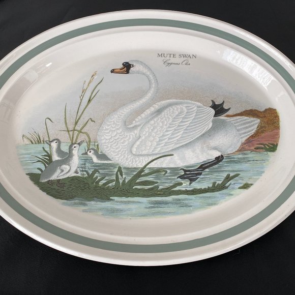 PORTMEIRION MUTE SWAN PLATTER - SUSAN WILLIAMS ELLIS - BIRDS OF BRITAIN